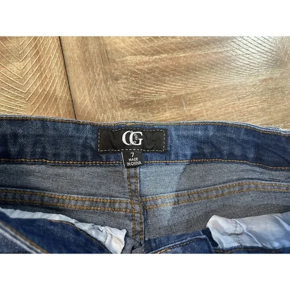 NWT OG Oyster Guy Distressed Skinny Leg Stretch Blue Denim Jeans Junior's Size 7 - Picture 5 of 15